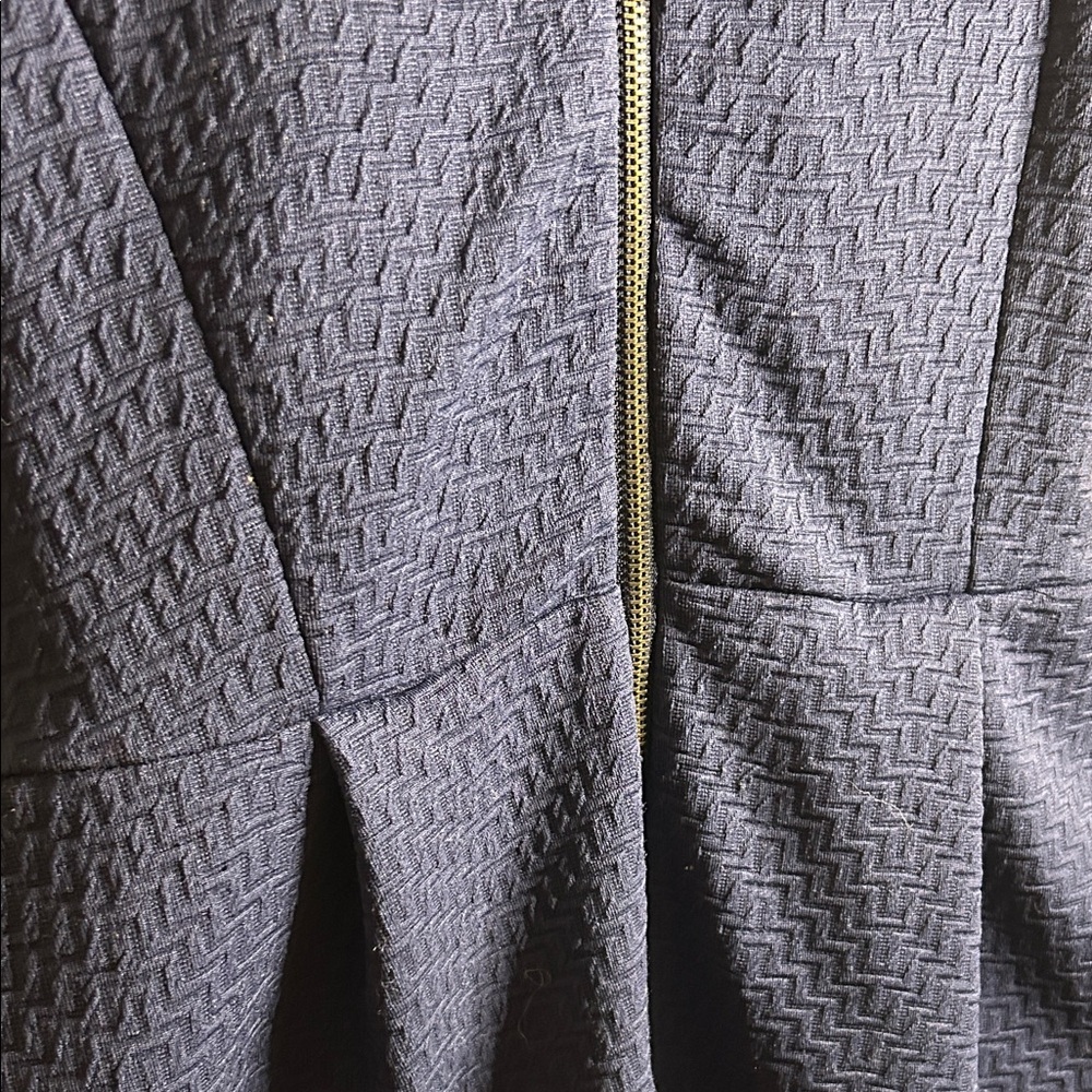 Topshop Navy Textured Mini Dress - Picture 7 of 12